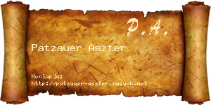 Patzauer Aszter névjegykártya